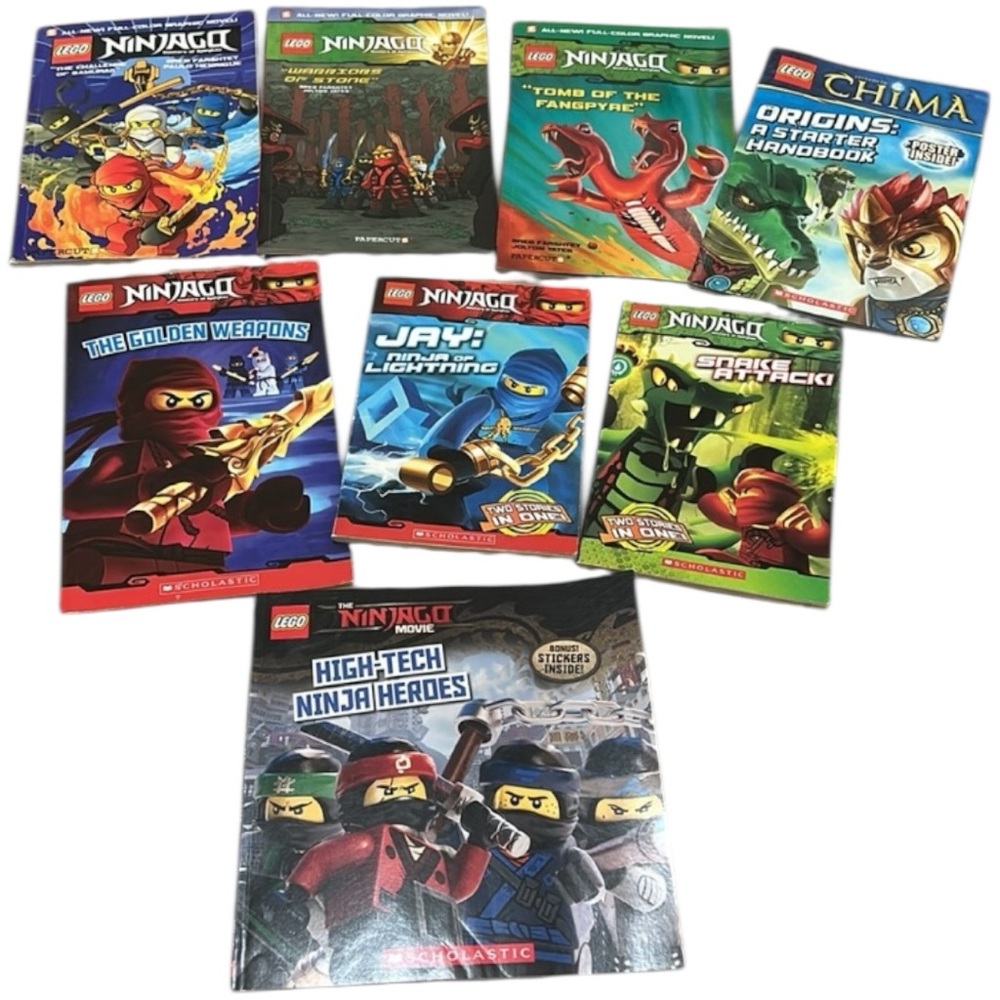 Set of 8 LEGO books. Lego books bundle, lot. Lego Ninjago, Lego Chima, stickers
